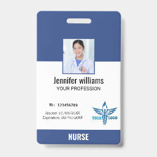 Logo und Foto-ID für personalisierte Krankenhausmi Ausweis