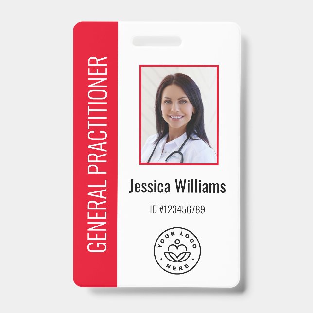 Logo und Foto-ID personalisierter medizinischer Mi Ausweis (Vorderseite)