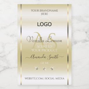 Logo und Initialen von Pastel Gold Cream Product L Lebensmitteletikett
