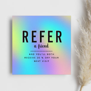 Logo und Markenname für Holographic Unicorn Rainbo Empfehlungskarte