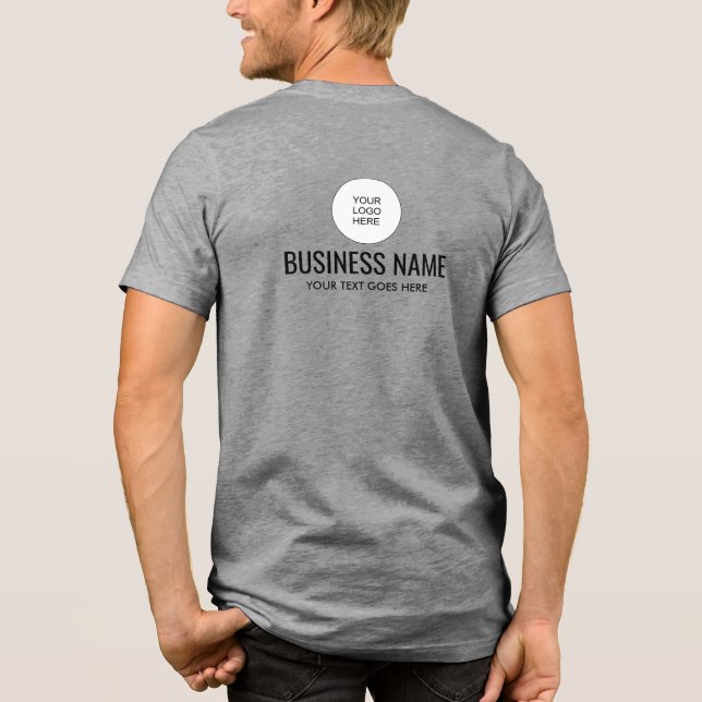 Logo und Namensvorlage für Unternehmen Mens Grau Tri-Blend Shirt (Rückseite)
