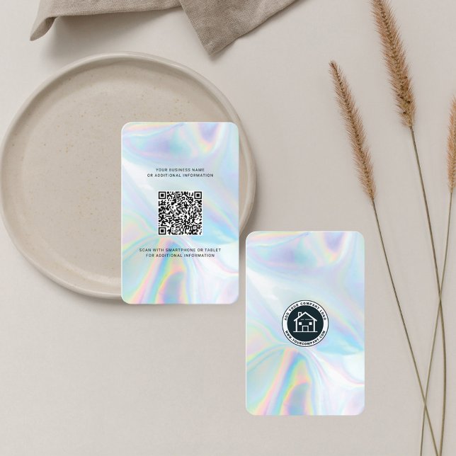 Logo und QR-Code DIY Holografische Benutzerdefinie Visitenkarte (Any Business Holographic QR Code and Logo Company Card)