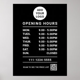 Logo und Qr-Code für Black Business Openings Poster