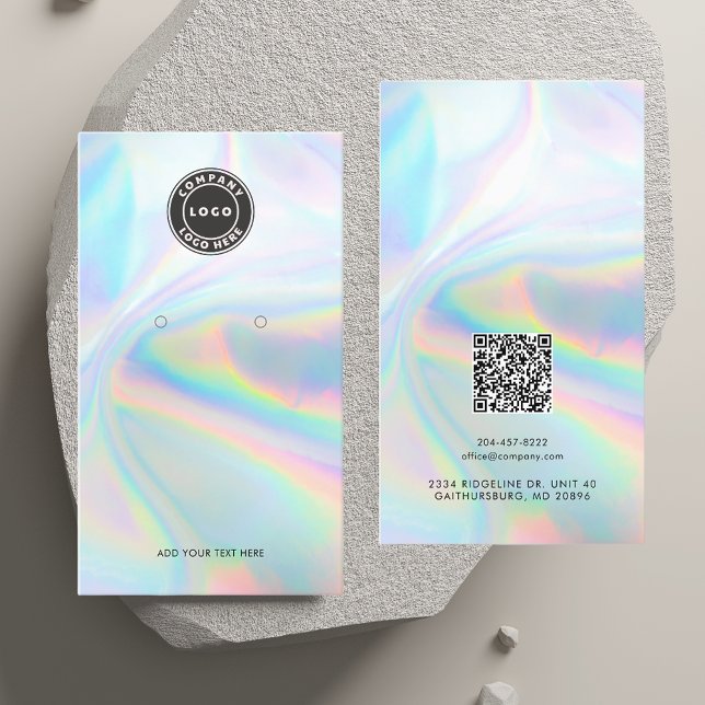 Logo- und QR-Code-Holographic Earring Display Card Visitenkarte (Logo and QR Code Holographic Earring Display Card)