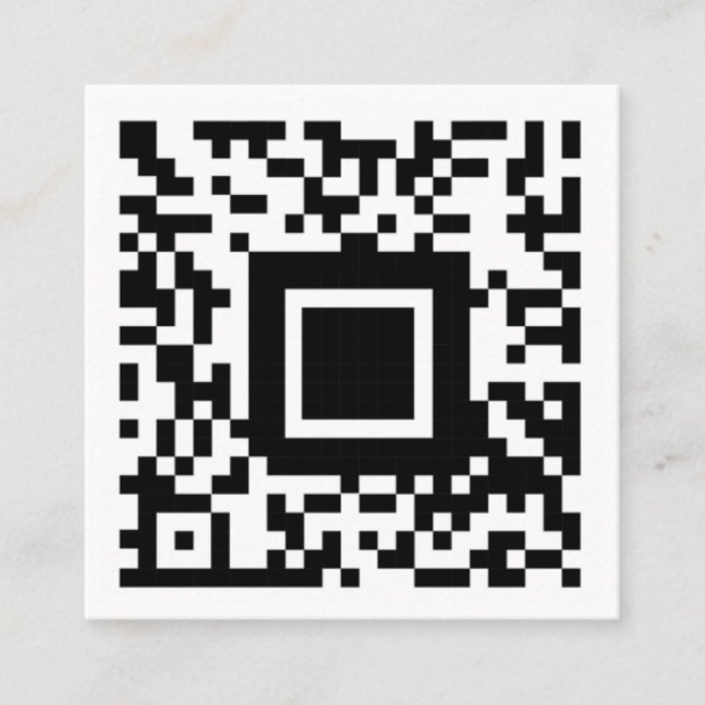 Logo und QR-Code Minimale Schwarz-Weiß-Vorlage Quadratische Visitenkarte (Vorderseite)