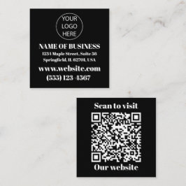 Logo und QR-Code-Visitenkarte Quadratische Visitenkarte