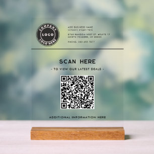 Logo und QR-Code Website Moderne Business Deals Acrylschild