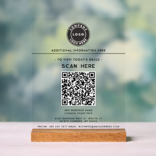Logo und QR-Code Werbung für Unternehmen Acrylschild