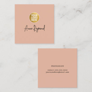 Logo und Schriftname Boho Rose Quadratische Visitenkarte