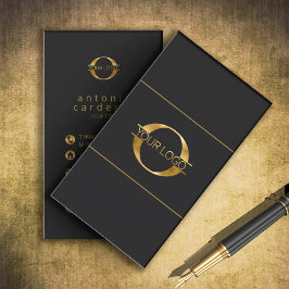 Logo und Social Media Icons Gold/Bk Vrt ID810 Visitenkarte