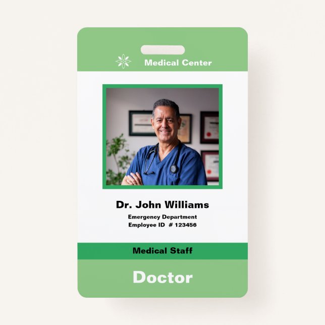 Logo und Strichcode der Green Employee Foto Compan Ausweis (Vorderseite)