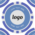 Logo und Text Business Promotions Sky Blue Pokerchips<br><div class="desc">Einfaches Logo und benutzerdefinierter Text für die Werbung Ihres Unternehmens. Ersetzen Sie das Logo und den Text durch Ihren eigenen,  um es anzupassen. Minimalistisch und beruflich,  um Ihre Marke widerzuspiegeln.</div>