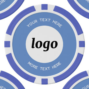 Logo und Text Business Promotions Sky Blue Pokerchips