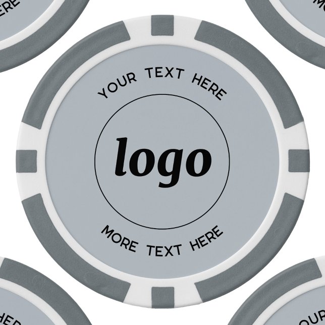 Logo und Text-Business-Werbemittel Blau Pokerchips (Logo with custom text light dusty powder blue business promotional branded poker chips)