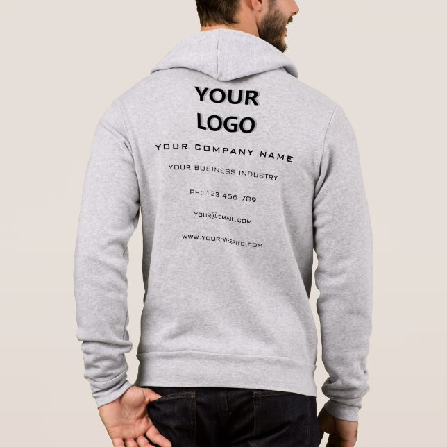 Logo und Text für Ihr Unternehmen Hoodie (Rückseite)