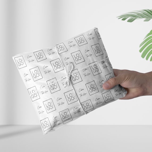 Logo und Text für Unternehmen mit benutzerdefinier Seidenpapier (Von Creator hochgeladen)