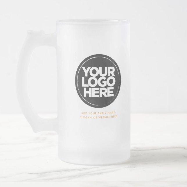 Logo und Text Mattglas Bierglas (Links)