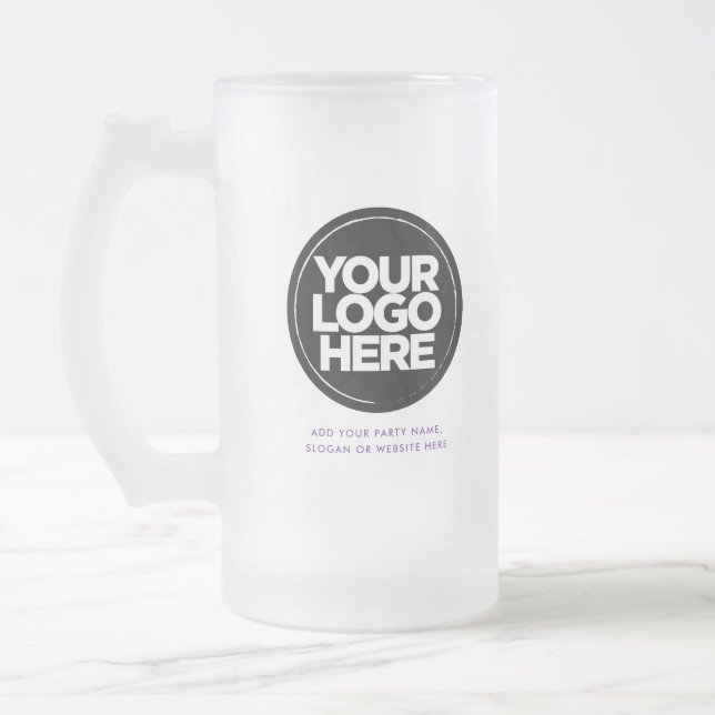 Logo und Text Mattglas Bierglas (Links)