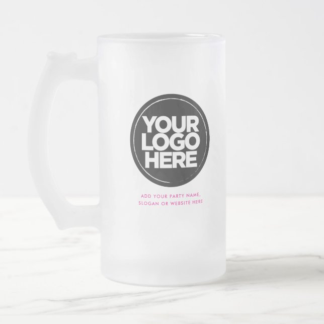 Logo und Text Mattglas Bierglas (Links)