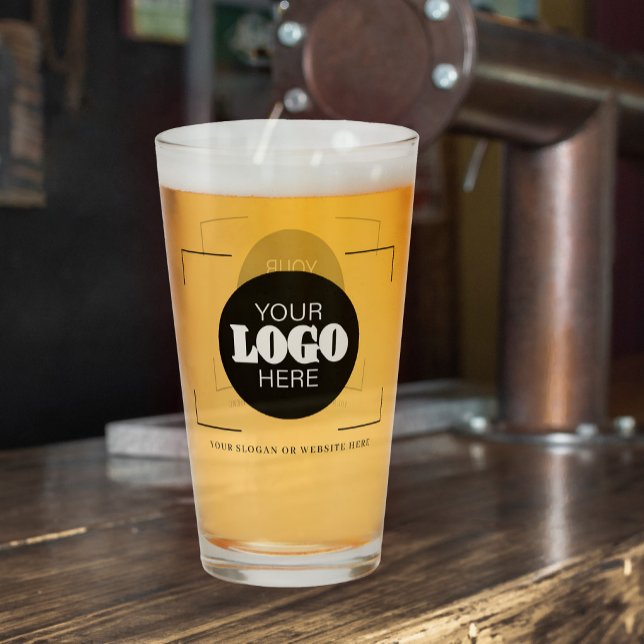 Logo und Text personalisiertes Bier Glas (Von Creator hochgeladen)