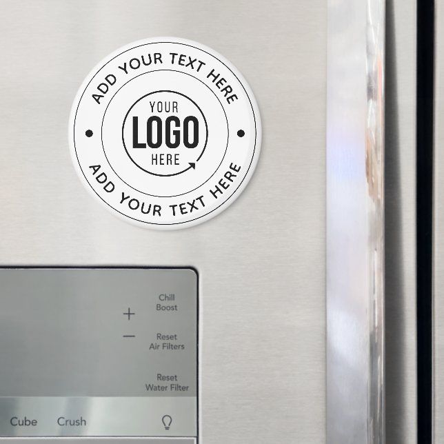 🧲 Logo und Text | Personalisiertes Branding Magnet (In Situ (Kühlschrank))