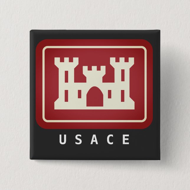 Logo und Text von USACE Button (Vorderseite)