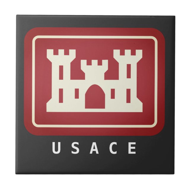 Logo und Text von USACE Fliese (Vorderseite)