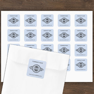 Logo und Website Custom Square Baby Blue Quadratischer Aufkleber