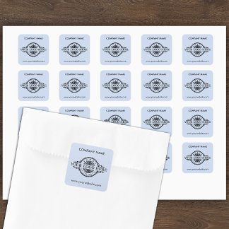 Logo und Website Custom Square Baby Blue Quadratischer Aufkleber