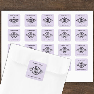 Logo und Website Custom Square Lavendel Quadratischer Aufkleber
