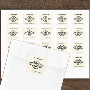 Logo und Website Custom Square Mandelcreme Quadratischer Aufkleber