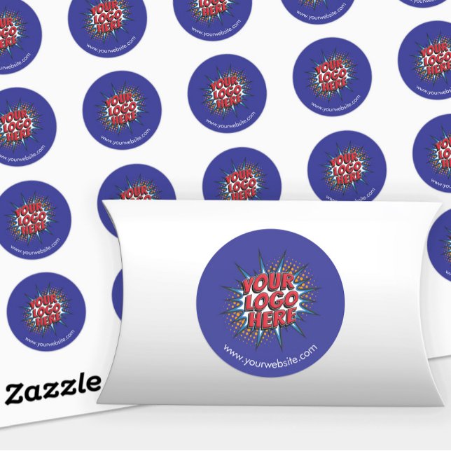 Logo und Website Hochladen Blue Round Stickers She (Von Creator hochgeladen)