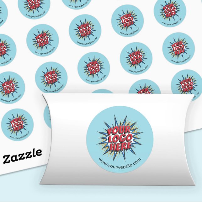 Logo und Website Hochladen Blue Round Stickers She (Von Creator hochgeladen)