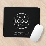 Logo | Unternehmen Minimalistisch Mousepad<br><div class="desc">Ein einfaches, individuelles schwarzes Geschäftsmodell in modernem minimalistischem Stil, das mit Ihrem Firmenlogo und Text leicht aktualisiert werden kann. Wenn Sie Hilfe bei der Personalisierung dieses Produktes benötigen, kontaktieren Sie mich bitte über den unten stehenden Nachrichtenkopf und ich werde Ihnen gerne weiterhelfen.</div>