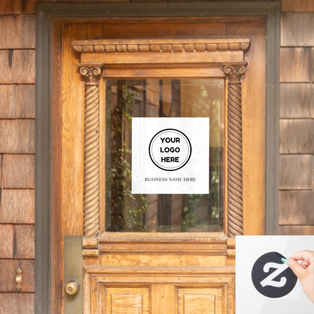 Logo-Upload Firmenlogo Eigenes Weiß Fensteraufkleber (Haustür)