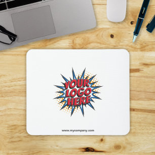 Logo-Upload Modern Simple White Mousepad