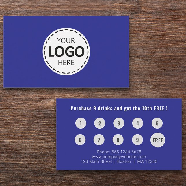 Logo-Upload Modernes einfaches Blue Loyalty Visitenkarte (Von Creator hochgeladen)