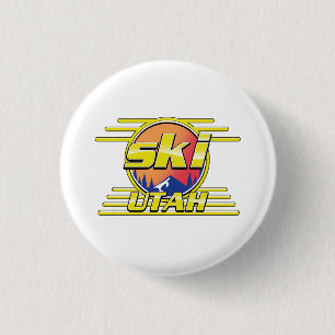 Logo Utah Ski aus den 1980ern Button