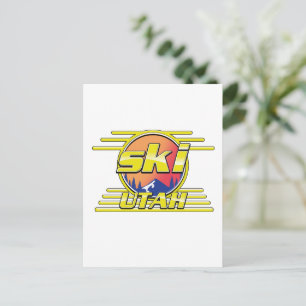 Logo Utah Ski aus den 1980ern Postkarte