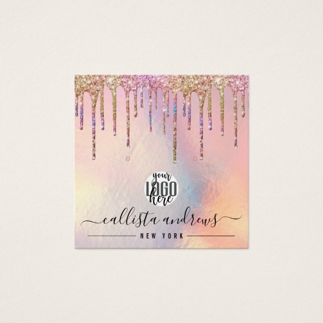 Logo-Verleihanzeige für Tropfen von Holografischem (Vorderseite)