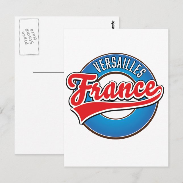Logo Versailles Frankreich Postkarte (Vorne/Hinten)