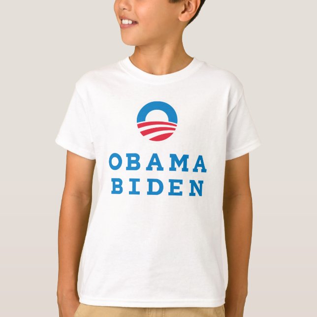 Logo-Vertikale Obama Biden "O" (Farbe) T-Shirt (Vorderseite)