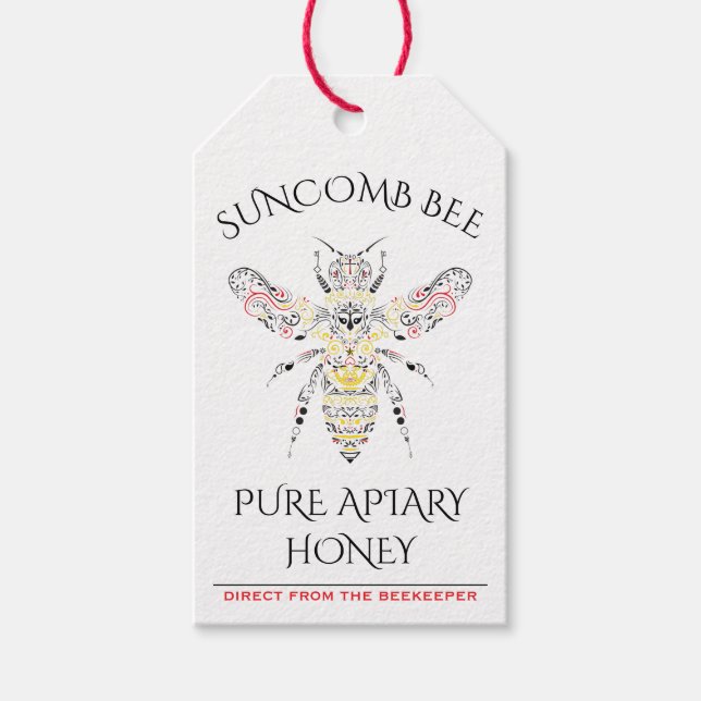 Logo "verziert Bee Custom Honey" Geschenkanhänger (Vorderseite)