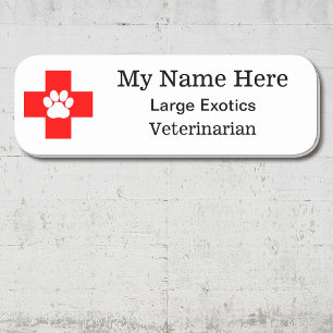 Logo Veterinary 3 Line Text Round Corner Namensschild