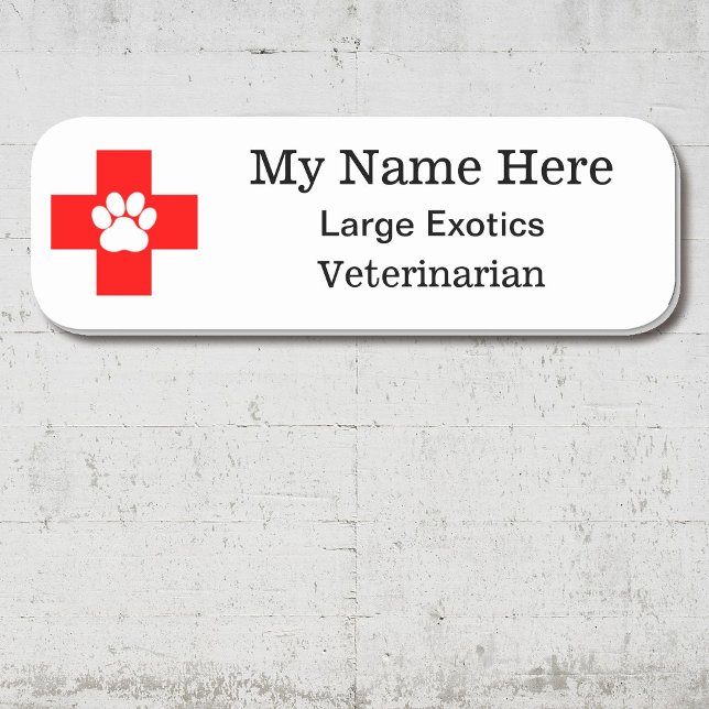 Logo Veterinary 3 Line Text Round Corner Namensschild (Von Creator hochgeladen)