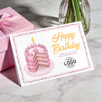 Logo Vintage Rosa Gelbe Torte Geschäfts Geburtstag