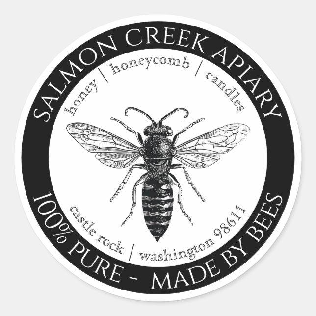 Logo von Bienen - Bienenkönigin Runder Aufkleber (Vorderseite)