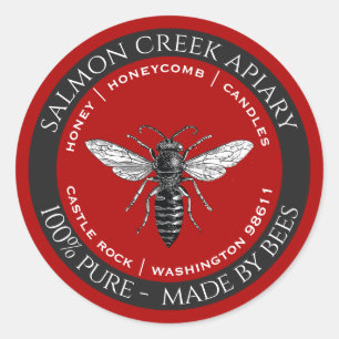 Logo von Bienen Queen Bee Honey Apiary Products Runder Aufkleber
