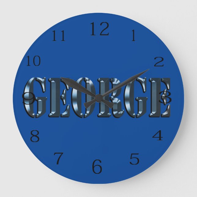 Logo von Blue Dimensional George Große Wanduhr (Vorderseite)