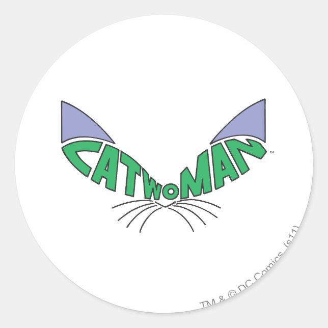 Logo von Catwoman Green Runder Aufkleber (Vorderseite)